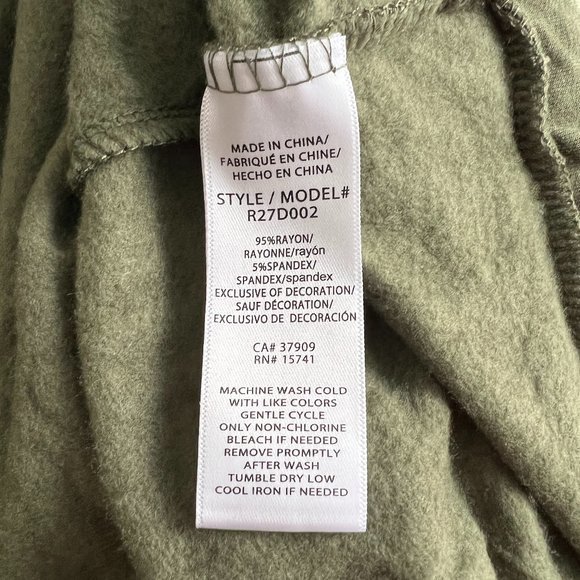 NWT SPLENDID Olive Green Hooded Sweater with Rose (XS) - Picture 7 of 8